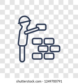 Builder icon. Trendy linear Builder logo concept on transparent background from Professions collection