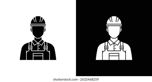 Builder icon Vector in flat style. Collection silhouettes
