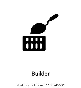 Builder icon vector isolated on white background, logo concept of Builder sign on transparent background, filled black symbol