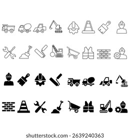 Builder icon vector set. worker illustration sign collection. construction symbol.