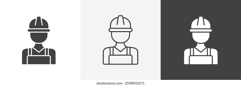 Builder icons in Thin line black color. flat simple vector symbols illustration.