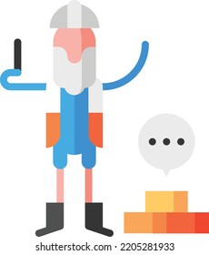 builder isolated design element stock illustration. Vector on a white background