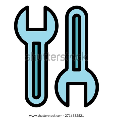 Builder keys icon. Outline builder keys vector icon color flat isolated