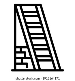 Icono de la escalera del constructor. Icono vectorial de la escalera del constructor de esquemas para el diseño web aislado en fondo blanco