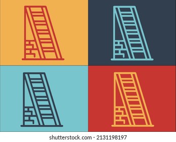 Builder Ladder Logo Template, Simple Flat Icon of builder,ladder,job