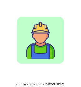 Builder line icon. Constructor, worker, engineer. Occupation concept. Can be used for topics like building, repair, construction
