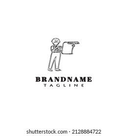logo del constructor caricatura plantilla de diseño negro vector aislado
