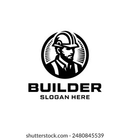 Inspiración de diseño de logotipo de Constructor. Plantilla de logotipos para empresas, arquitectos, constructores, inmobiliarios, soluciones de vivienda, renovación de viviendas, ingenieros de edificios, etc.	

