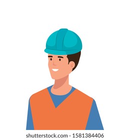 Builder man design, Construction work repair reconstruction industry build and project theme Vector illustration