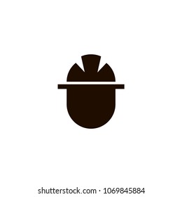 builder man in a helmet icon. flat design