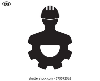 builder man in a helmet, icon, vector illustration eps10