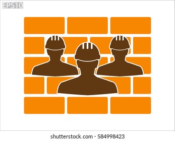 builder man in a helmet, icon, vector illustration eps10