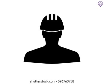 builder man in a helmet, icon, vector illustration eps10
