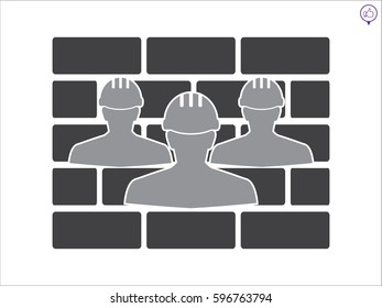 builder man in a helmet, icon, vector illustration eps10