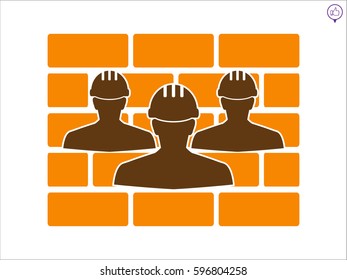 builder man in a helmet, icon, vector illustration eps10