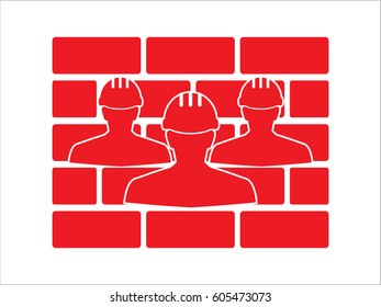 builder man in a helmet, icon, vector illustration eps10