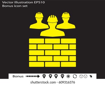 builder man in a helmet, icon, vector illustration eps10
