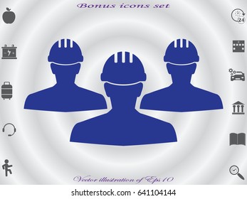 builder man in a helmet, icon, vector illustration eps10