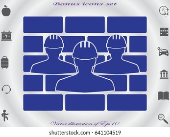 builder man in a helmet, icon, vector illustration eps10