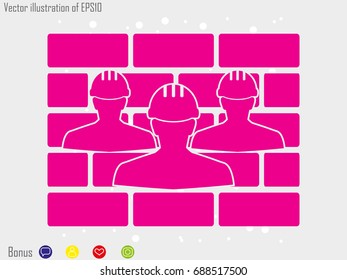 builder man in a helmet, icon, vector illustration eps10