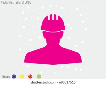 builder man in a helmet, icon, vector illustration eps10