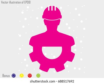 builder man in a helmet, icon, vector illustration eps10