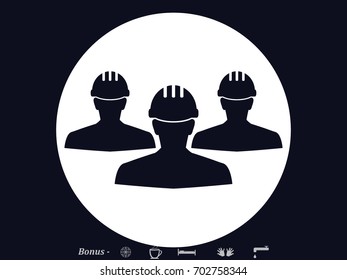 builder man in a helmet, icon, vector illustration eps10