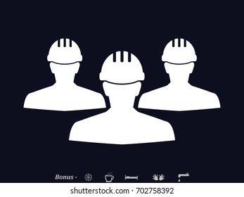 builder man in a helmet, icon, vector illustration eps10
