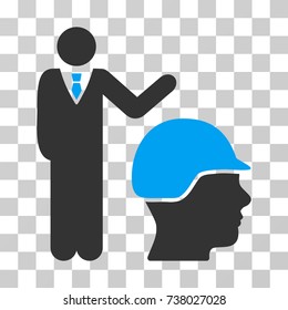 Builder Management icon. Vector illustration style is flat iconic bicolor symbol, blue and gray colors, transparent background. Designed for web and software interfaces.