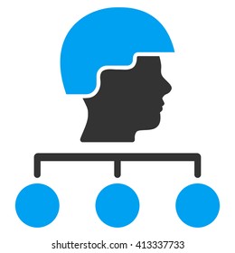 Builder Management Links vector icon. Style is bicolor flat icon symbol, blue and gray colors, white background.