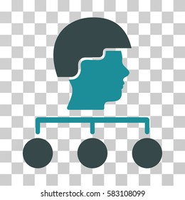 Builder Management Links vector pictograph. Illustration style is a flat iconic bicolor soft blue symbol on a transparent background.