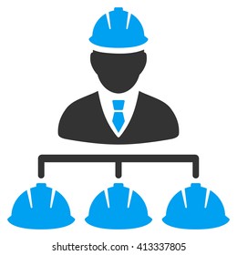 Builder Management vector icon. Style is bicolor flat icon symbol, blue and gray colors, white background.