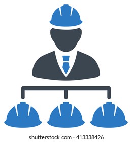 Builder Management vector icon. Style is bicolor flat icon symbol, smooth blue colors, white background.