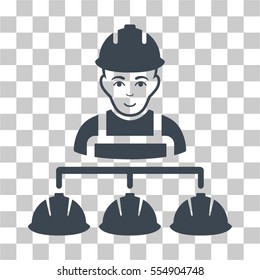 Builder Management vector pictograph. Illustration style is flat iconic smooth blue symbol on a chess transparent background.