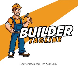 Builder Mascot Illustration For your Service or Business