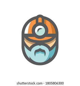Builder Men in a Helmet Vector icon Cartoon illustration.
