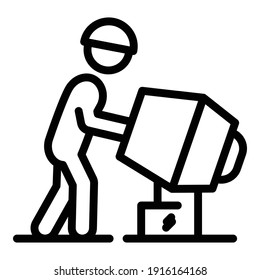Builder mixer icon. Outline builder mixer vector icon for web design isolated on white background