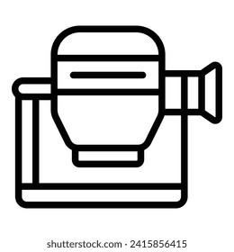 Builder mixer icon outline vector. Cement laborer. Industrial tool