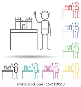 Builder multi color set icon. Simple thin line, outline vector of hobbie icons for ui and ux, website or mobile application