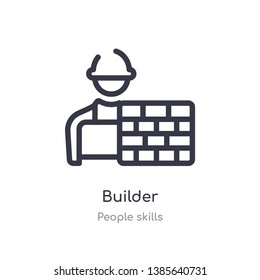 builder outline icon. isolated line vector illustration from people skills collection. editable thin stroke builder icon on white background
