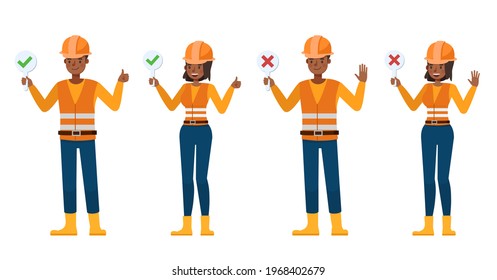 Builder people working character vector design. Presentation in various action with emotions.