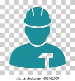 Builder Person icon. Vector illustration style is flat iconic symbol, soft blue color, transparent background. Designed for web and software interfaces.