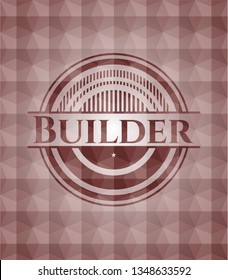 Builder red seamless badge with geometric pattern.