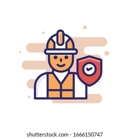 Builder Risk Insurance Vector illustration. insurance icon isolated on white background.