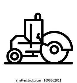 Builder road roller icon. Outline builder road roller vector icon for web design isolated on white background
