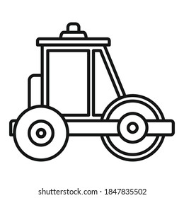 Builder road roller icon. Outline builder road roller vector icon for web design isolated on white background