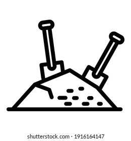 Builder sand pile icon. Outline builder sand pile vector icon for web design isolated on white background