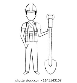 builder with shovel character