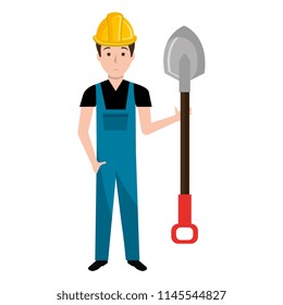 builder with shovel character