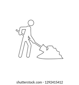 builder with shovel icon. Element of cyber security for mobile concept and web apps icon. Thin line icon for website design and development, app development